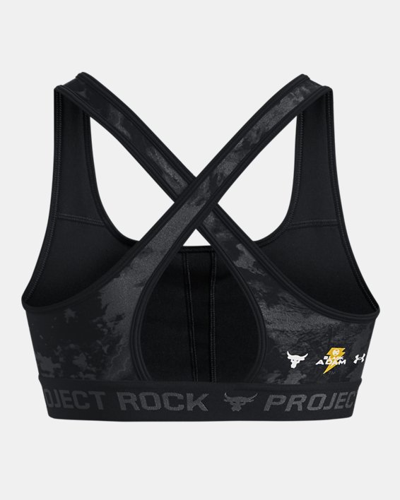 Women's Project Rock HeatGear®  Black Adam Sports Bra, Black, pdpMainDesktop image number 11